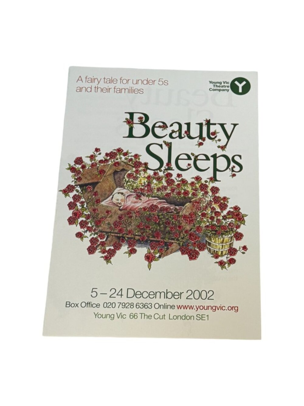 Beauty‎ Sleeps Theater Programme Playbill Vintage 2002 Young Vic UK